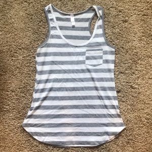 Grey & White Striped Tank